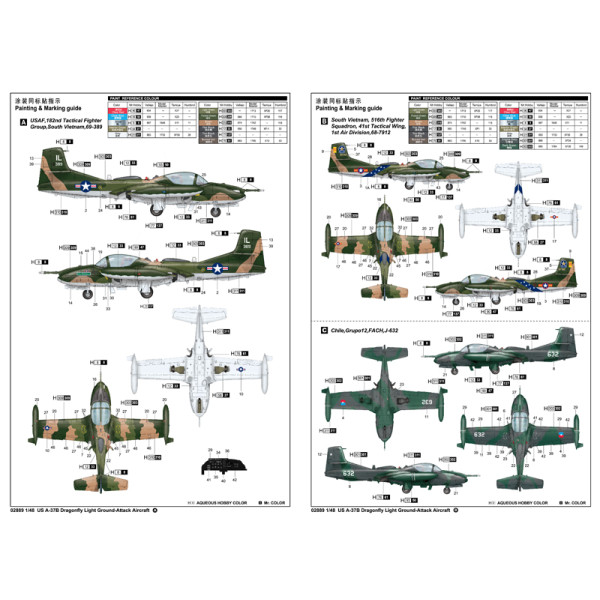A-37B Dragonfly Light Ground-Attack Aircraft 1/48 Trumpeter  02889