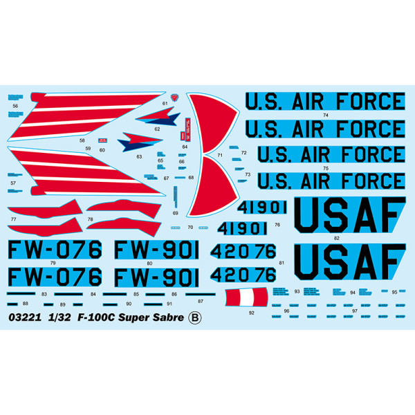F-100C Super Sabre винищувач-бомбардувальник 1/32 Trumpeter 03221