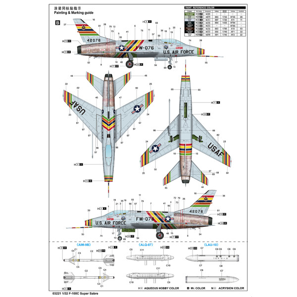 F-100C Super Sabre винищувач-бомбардувальник 1/32 Trumpeter 03221