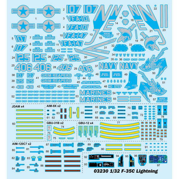 F-35C Lightning Fighter Bomber 1/32 Trumpeter 03230