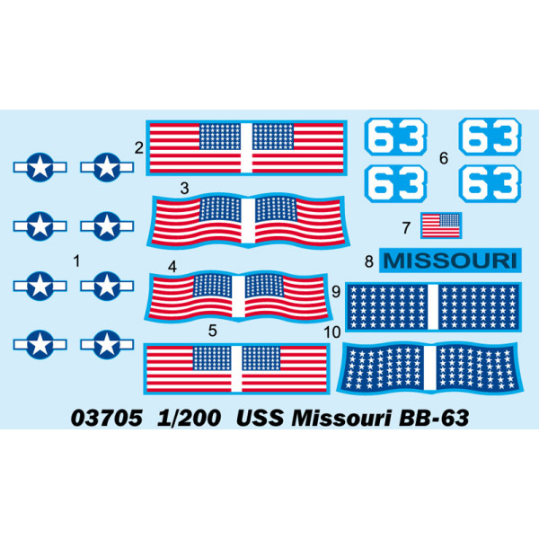 USS Missouri BB-63 "Big Mo" Battleship 1/200 Trumpeter  03705