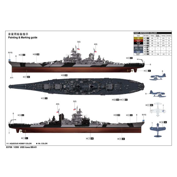  "Айова" лінійний корабель USS IOWA BB-61 1/200 Trumpeter 03706