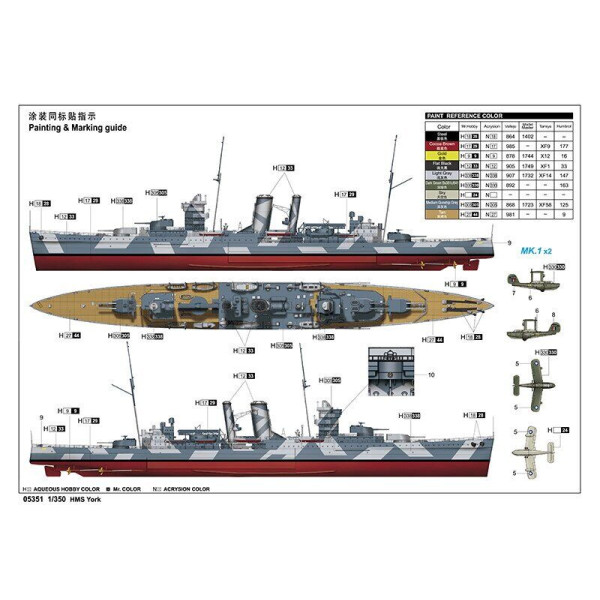 Крейсер ВМС Великобританії "Йорк" 1/350 Trumpeter 05351