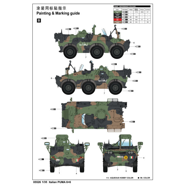 Італійська PUMA 6X6 Wheeled AFV 1/35 Trumpeter 05526