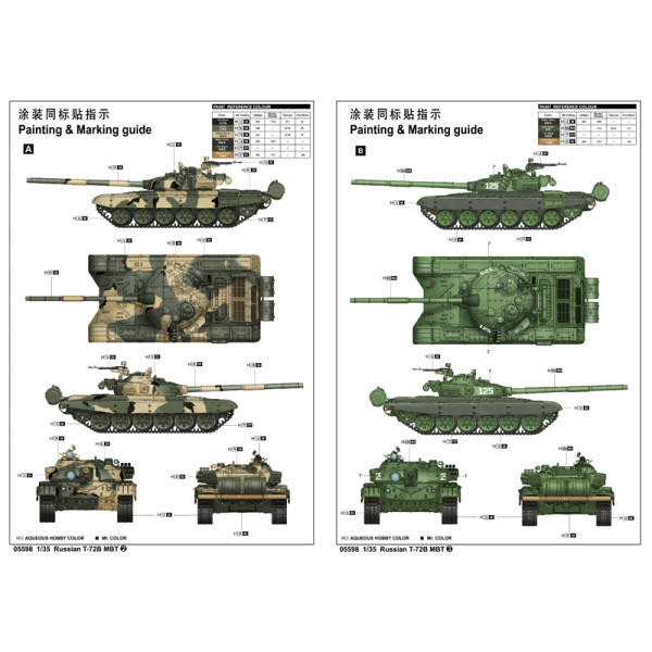 Післявоєнний радянський основний бойовий танк T-72Б MБT 1/35 Trumpeter 05598