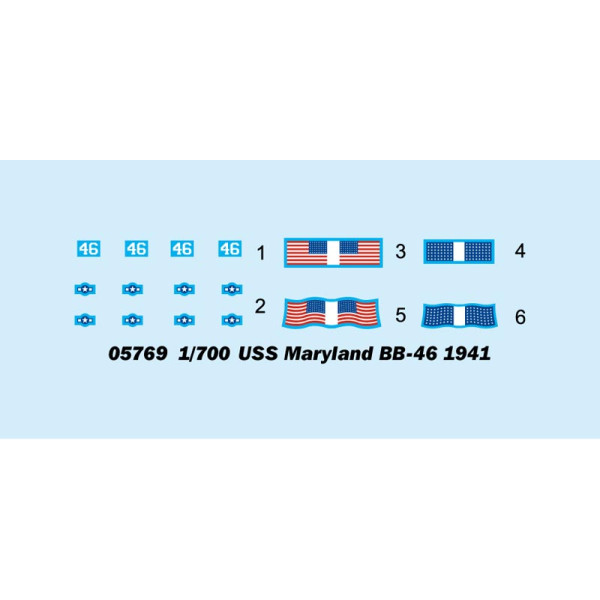 Американський корабель Maryland BB-46 1941  1/700 Trumpeter 05769