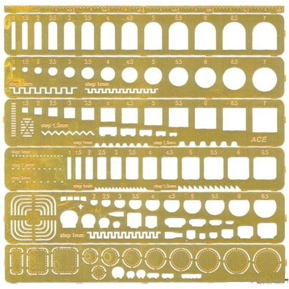 Set of templates for drawing ACE PEA001