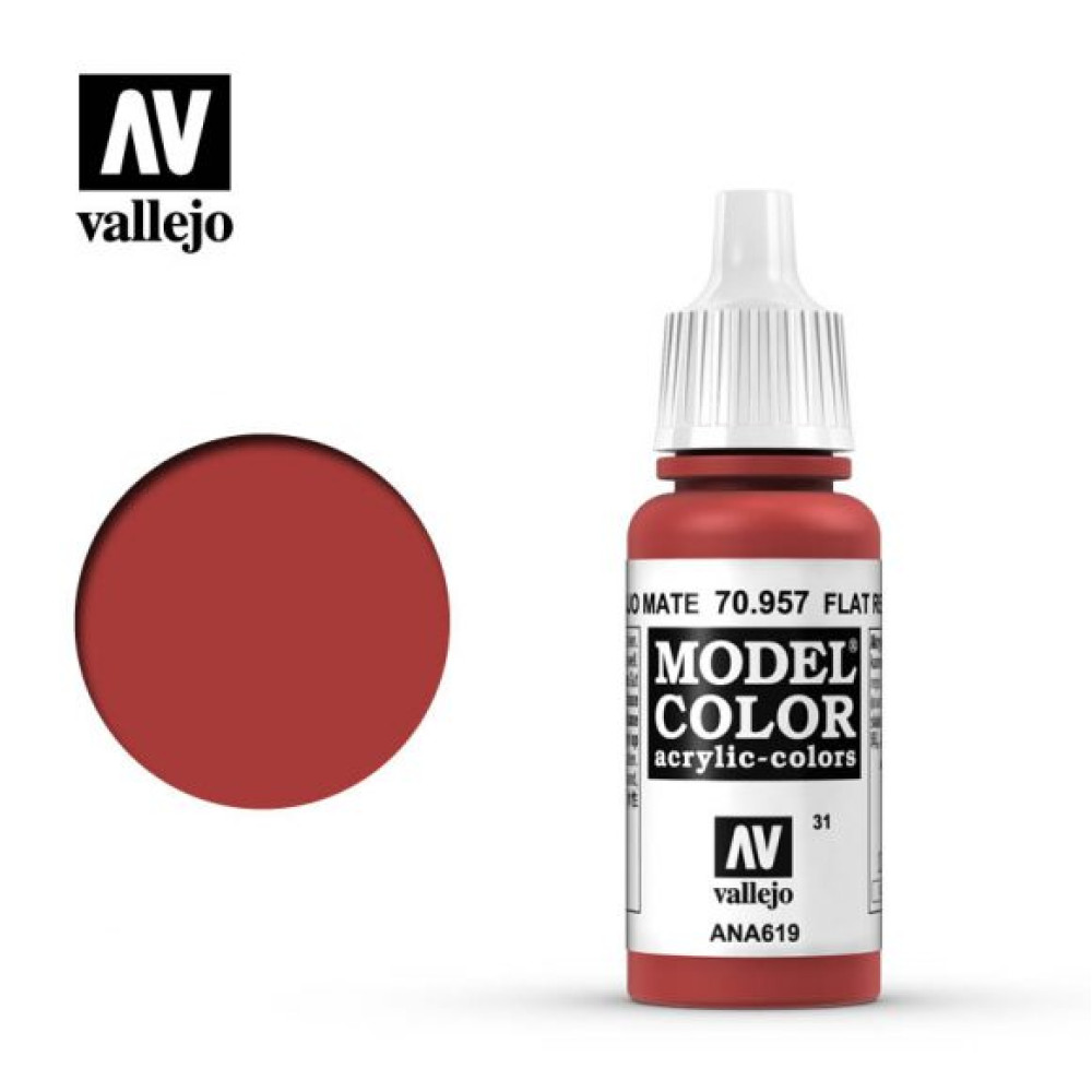 Flat Red 70.957 Vallejo Model Color (17ml)