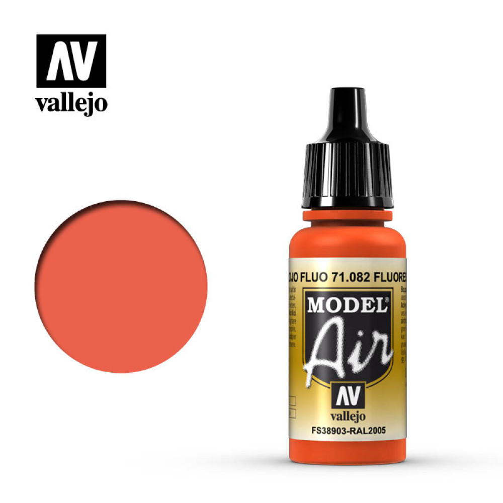 Fluorescent Red 71.082 Vallejo Model Air  (17ml)
