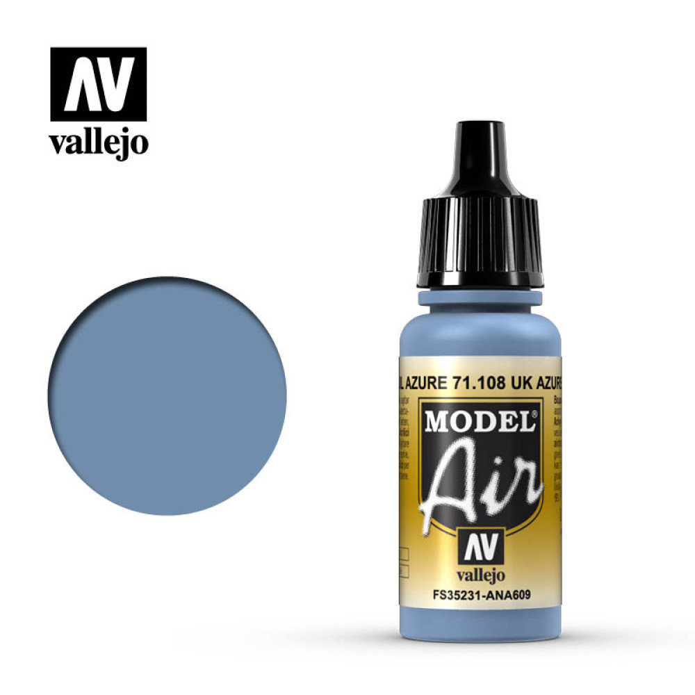 UK Azure Blue 71.108 Vallejo Model Air  (17ml) 
