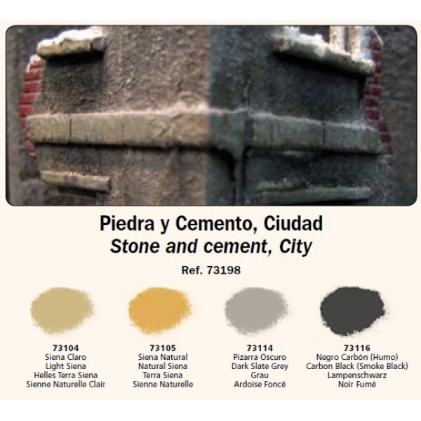Набір пігментів "Stone - cement - city" №3, 4 шт Vallejo 73198