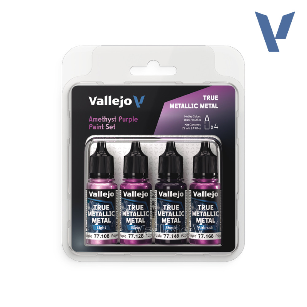 Набір фарб Amethyst Purple  True Metallic Metal  (4x18мл) Vallejo 77255