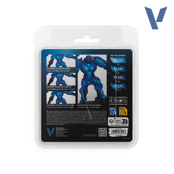 Набір фарб Sapphire Blue  True Metallic Metal  (4x18мл) Vallejo 77256