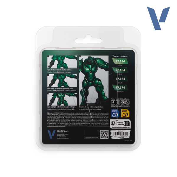 Набір фарб Dusken Green  True Metallic Metal  (4x18мл) Vallejo 77257