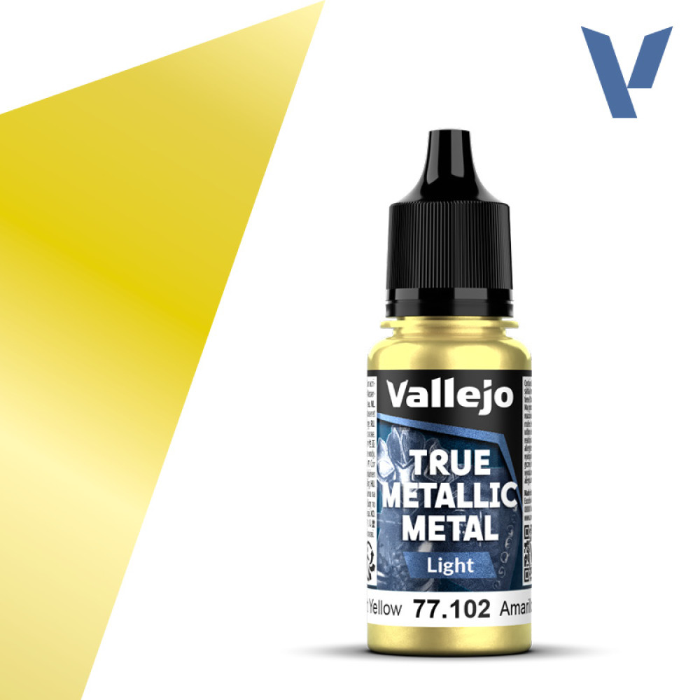 Акрилова фарба Сяючий жовтий (Radiant Yellow)  77.102 Vallejo True Metallic Metal (18мл)