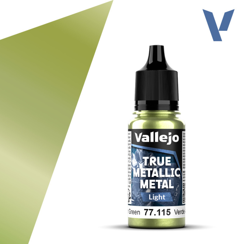 Акрилова фарба Бурштиново-зелений (Amber Green) 77.115 Vallejo True Metallic Metal (18мл)
