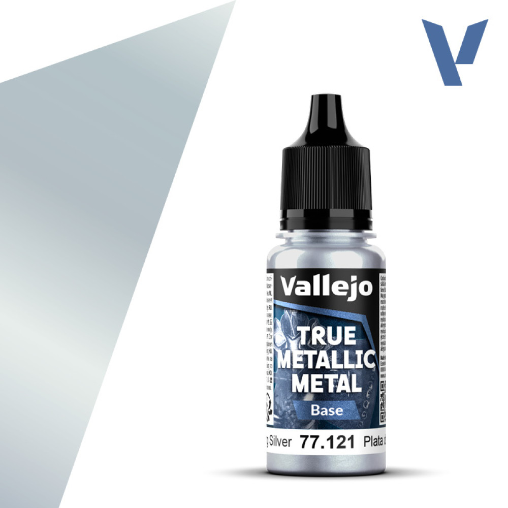 Акрилова фарба Стерлінгове срібло Базовий (Sterling Silver Base) 77.121 Vallejo True Metallic Metal (18мл)