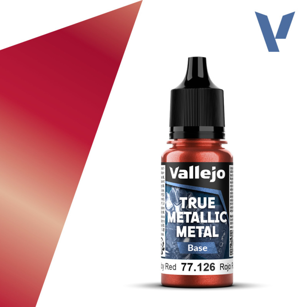 Акрилова фарба Рубіново-червоний Базовий (Ruby Red Base) 77.126 Vallejo True Metallic Metal (18мл)