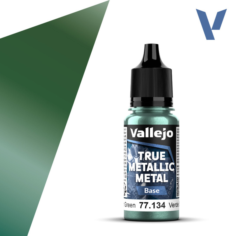 Акрилова фарба Сутінково-зелений Базовий (Dusken Green Base) 77.134 Vallejo True Metallic Metal (18мл)