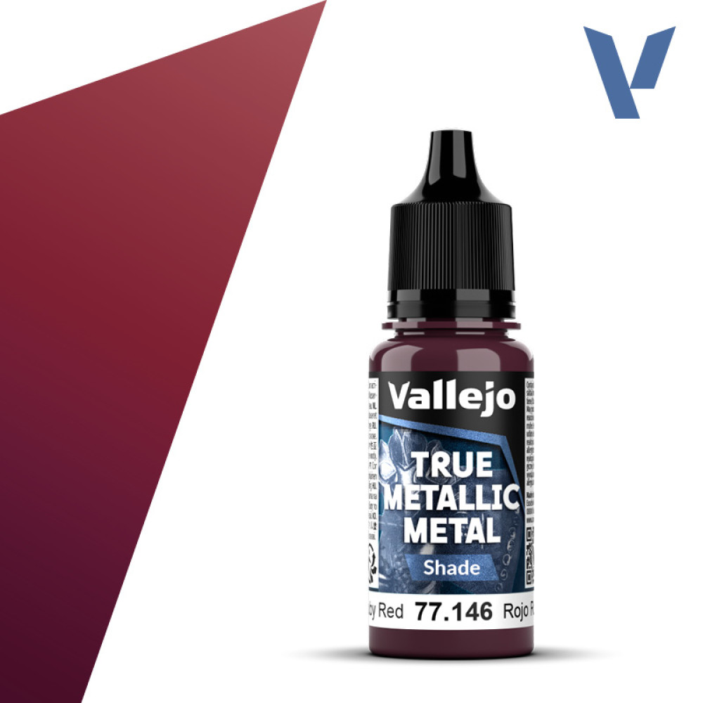 Акрилова фарба Рубіново-червоний Темний тон (Ruby Red Shade) 77.146 Vallejo True Metallic Metal (18мл)