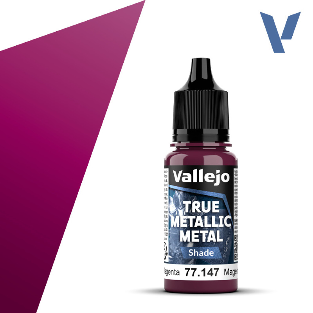 Акрилова фарба Багряно-малиновий Темний тон (Crimson Magenta Shade) 77.147 Vallejo True Metallic Metal (18мл)