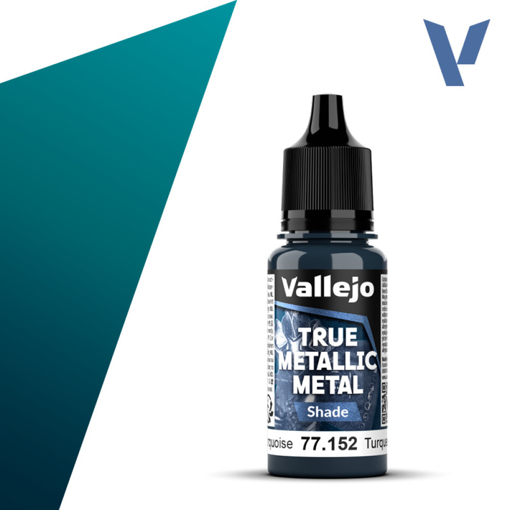 Акрилова фарба  Гідра-бірюзовий Темний тон (Hydra Turquoise Shade) 77.152 Vallejo True Metallic Metal (18мл)
