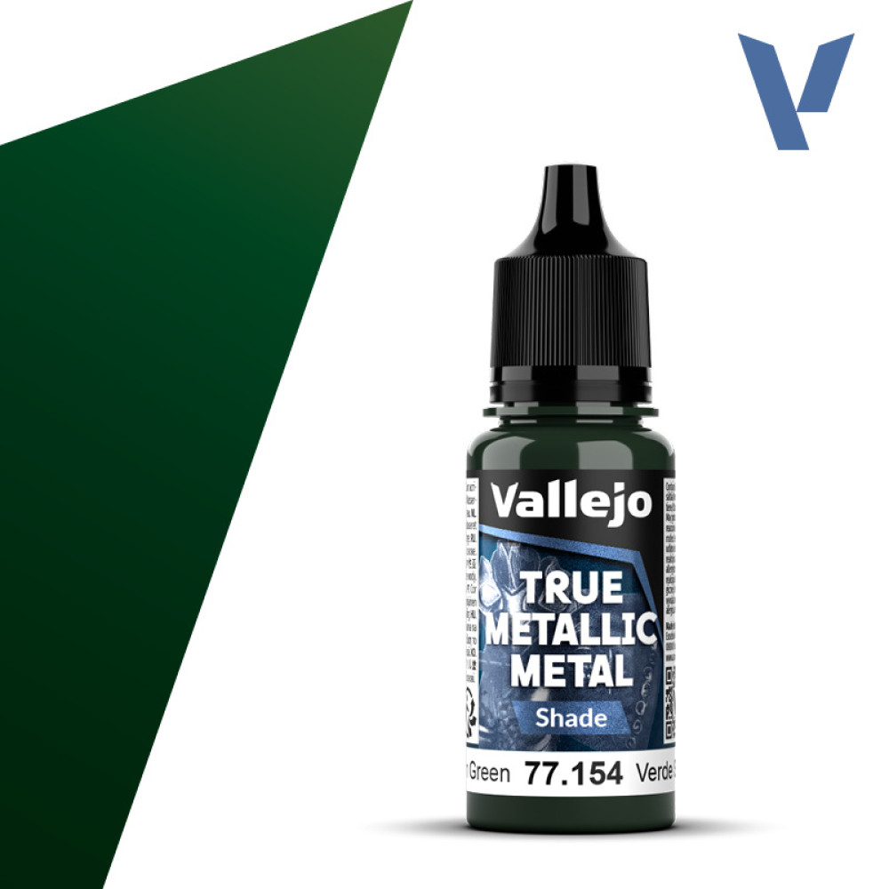 Акрилова фарба  Сутінково-зелений Темний тон (Dusken Green Shade) 77.154 Vallejo True Metallic Metal (18мл)