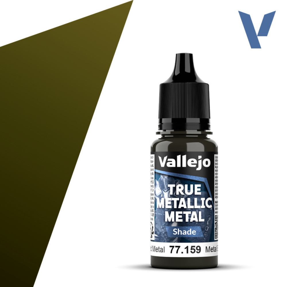 Акрилова фарба  Старий метал Темний тон (Aged Metal Shade) 77.159 Vallejo True Metallic Metal (18мл)
