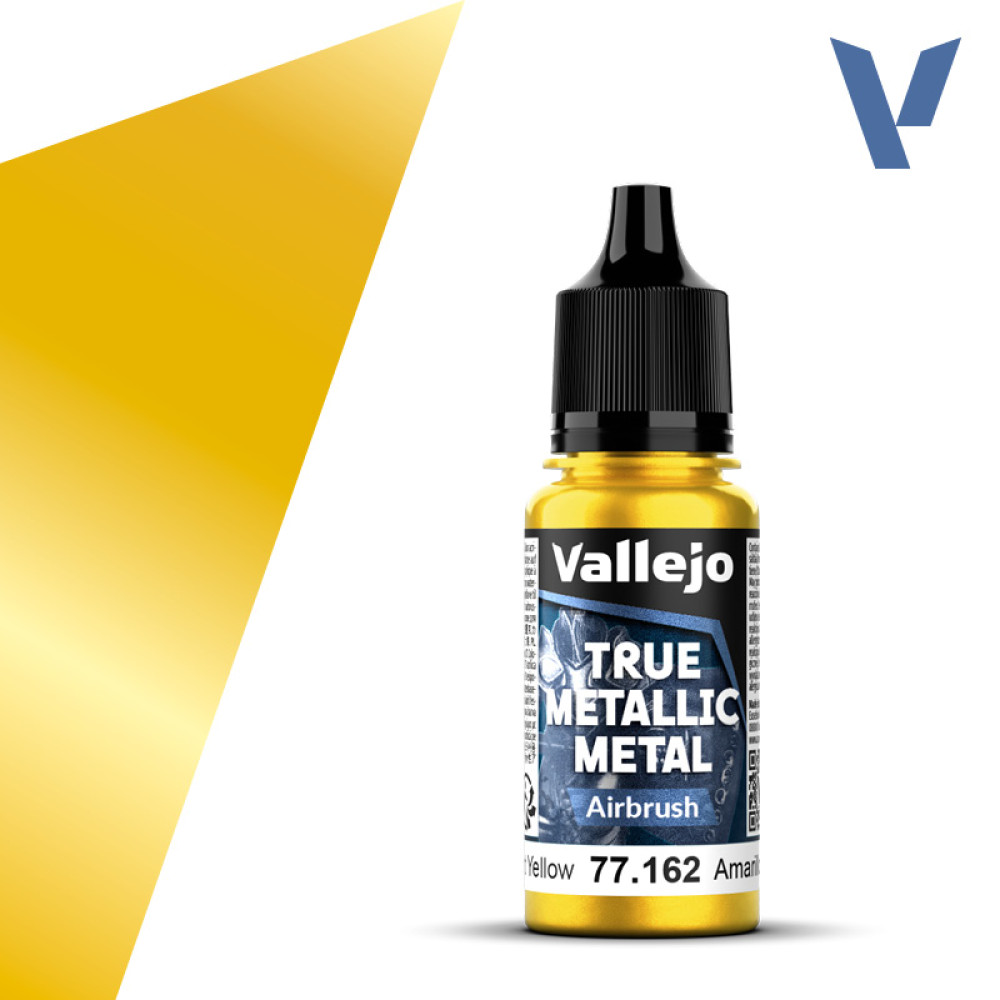 Акрилова фарба  Сяючий жовтий для Аерографа (Radiant Yellow airbrush) 77.162 Vallejo True Metallic Metal (18мл)
