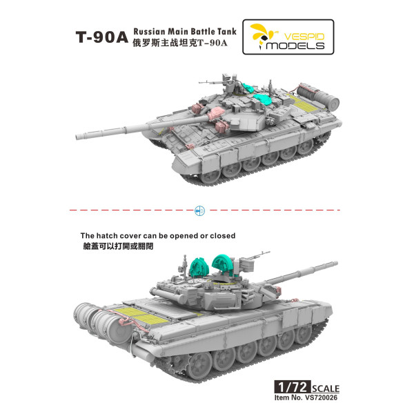 russian Main Batlle Tank T-90 1/72 Vespid 720026