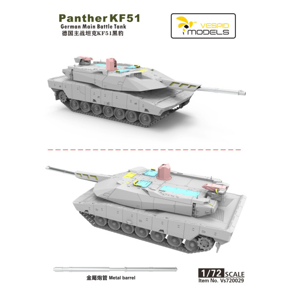 Panther KF51 German Main Battle Tank w/Metal barrel 1/72 Vespid Models 720029