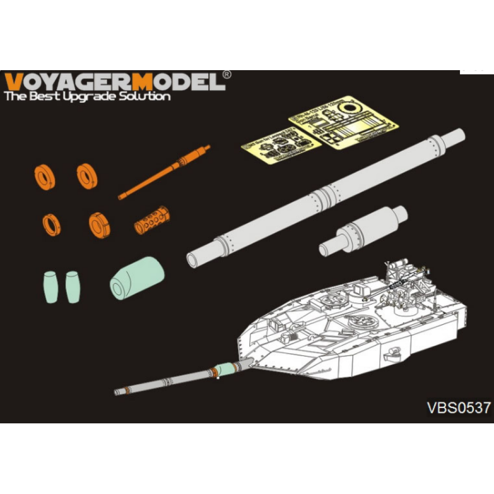 Modern German Rh-M-120 L/55 120mm Gun Barrel w/machine gun(Leopard2A7+) 1/35 VoyagerModel VBS0537