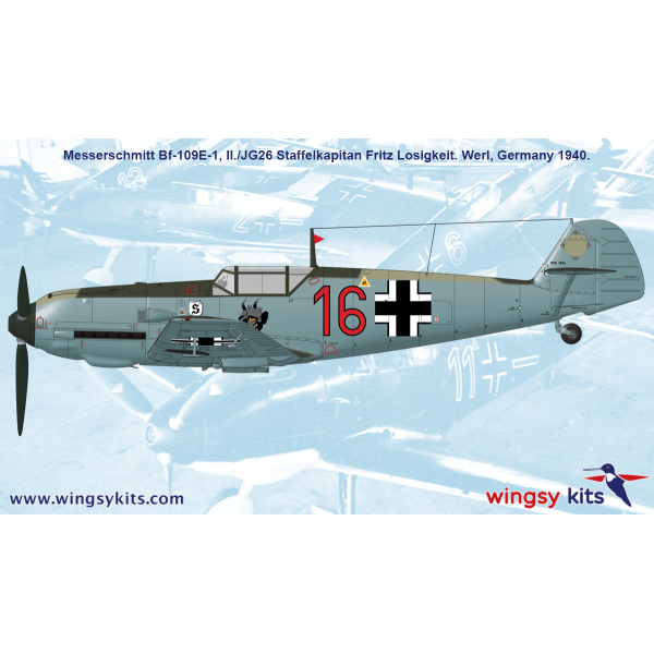 MESSERSCHMITT Bf 109 E-1 1/48 Wingsy Kits D5-07