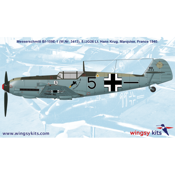 MESSERSCHMITT Bf 109 E-1 1/48 Wingsy Kits D5-07