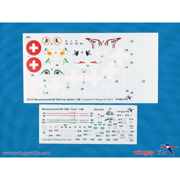 Swiss Air Force Fighter MESSERSCHMITT Bf 109 E-3a 1/48 Wingsy Kits D5-12