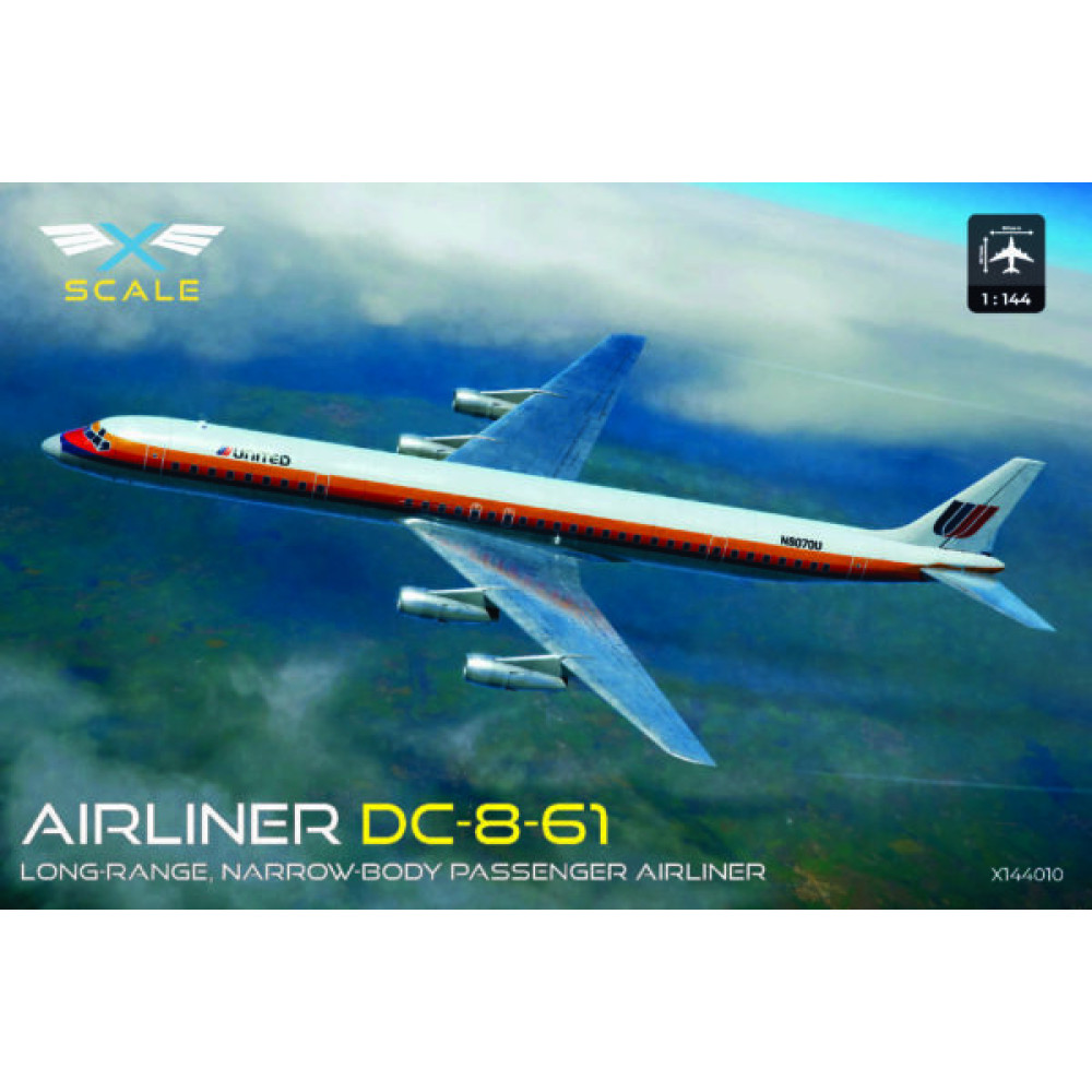 Passenger airliner DC-8-61 United Airlines 1/144 X-Scale 144010
